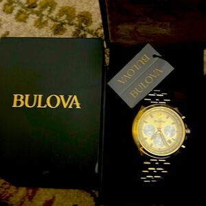 Authentic Bulova chronograph stainless Steel Quartz Watch NEW in Box